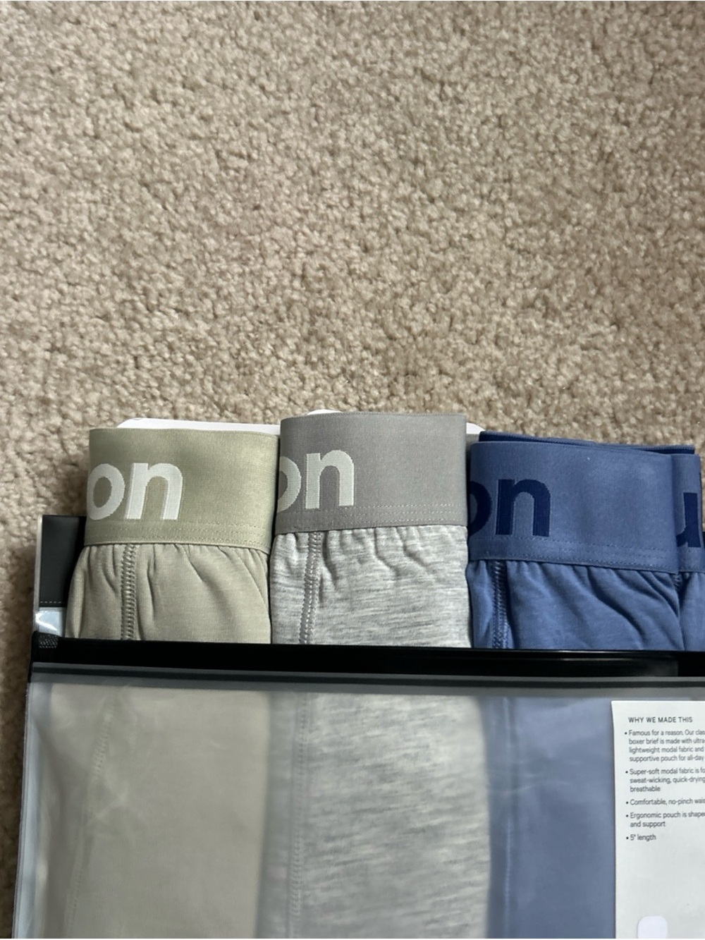 NWT Size L LULULEMON Men's ALWAYS IN MOTION BOXER BRIEF LONG 5“ 3 Pack